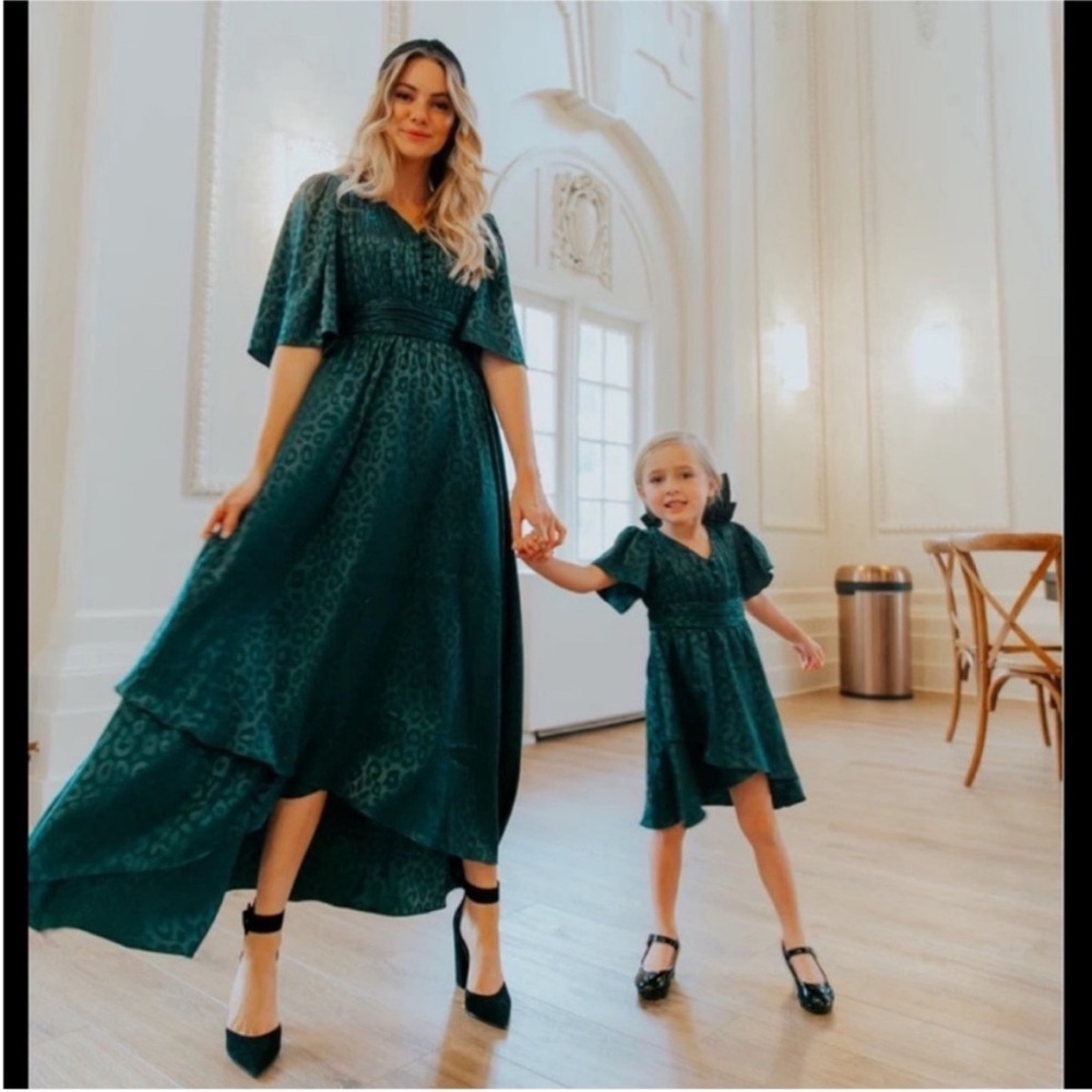 Ivy City Co Green Mommy and Me Dress